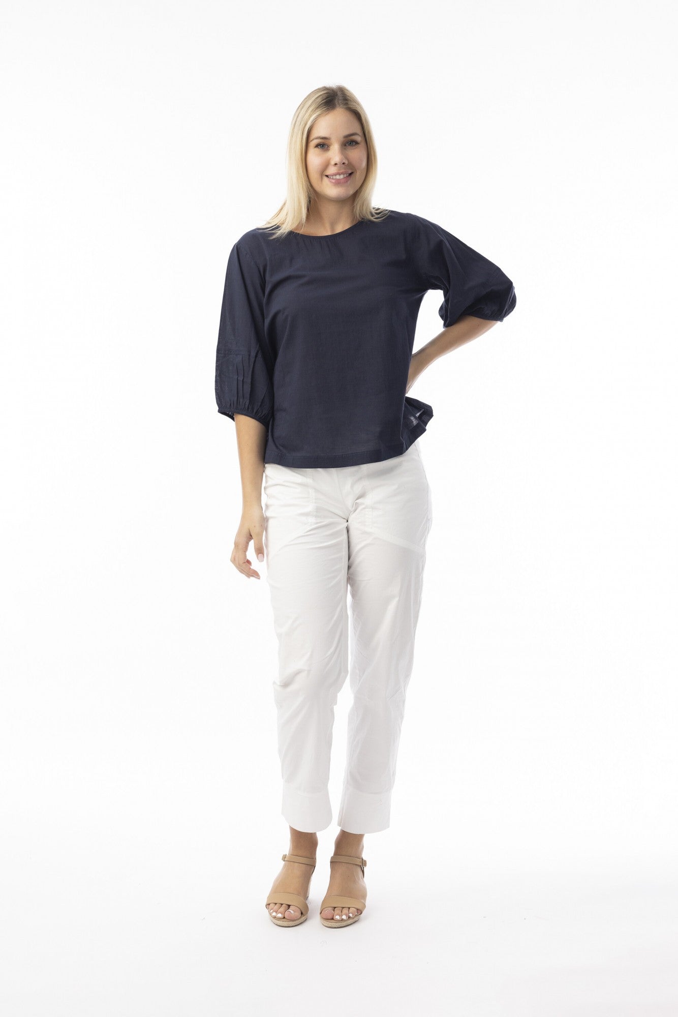 Cotton Slub Essentials Top Navy [siz:large]
