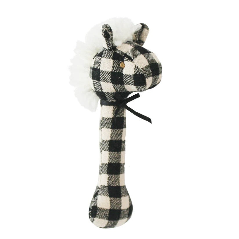 Horse Stick Rattle Balck Check 