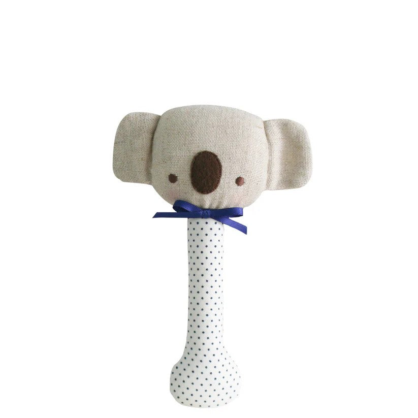 Baby Koala Stick Rattle Navy Spot 