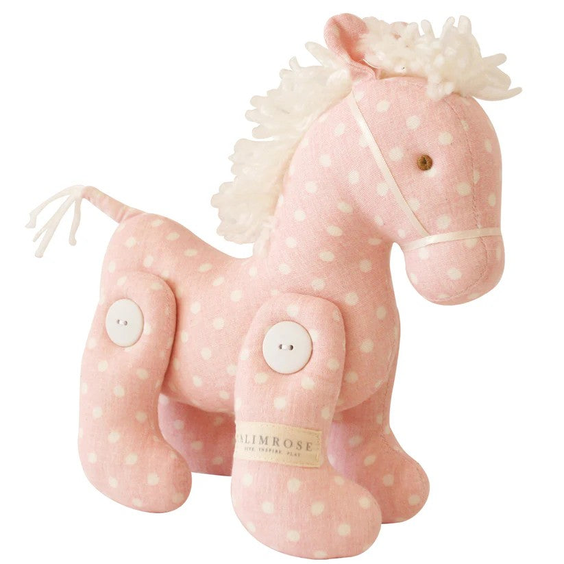 Jointed Pony Pink White Spot 22cm 