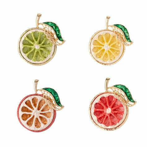 Iris Brooch Lemon [col:green]