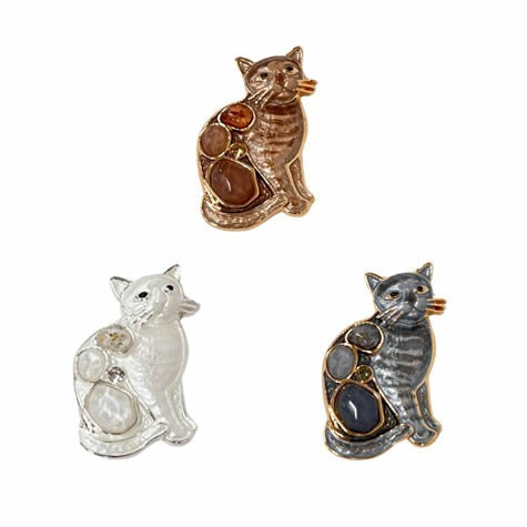 Iris Brooch Cat [col:brown]