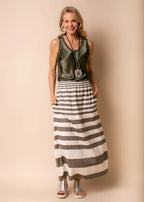 Sinclair Linen Blend Skirt In Khaki [siz:s-m]