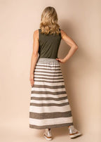 Sinclair Linen Blend Skirt In Khaki [siz:s-m]