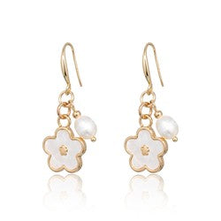 Earrings Drop Flower [col:gold]