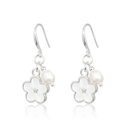 Earrings Drop Flower [col:silver]