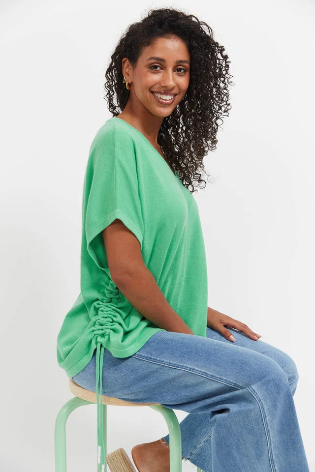 Haiti Tie Knit Top - Green [siz:xsmall]