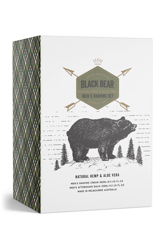 Black Bear Men's Shaving Set - Hemp & Aloe Vera