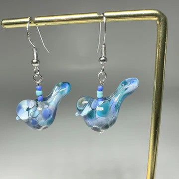 Earrings Glass - Birds Assorted Colour 