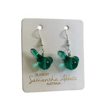 Earrings Glass - Birds Assorted Colour 