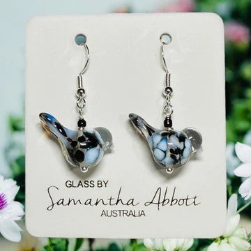 Earrings Glass - Birds Assorted Colour 