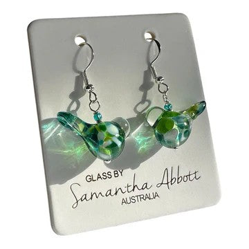 Earrings Glass - Birds Assorted Colour 