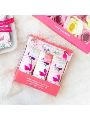 Heathcote & Ivory Sweet Pea & Honeysuckle Hand Cream Trio