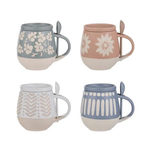 Eloise Mug Coaster Spoon Set [col:dusty Pink]