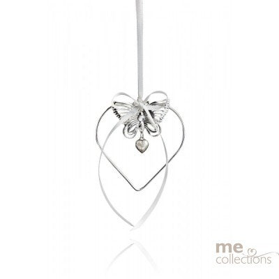 Wedding Charm - Silver Heart Butterfly And Pendant