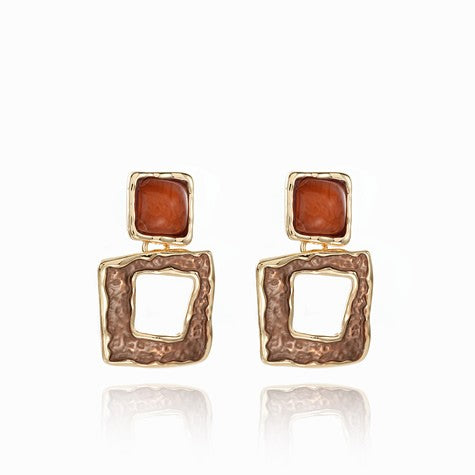 Earrings - Square Iris [col:copper]