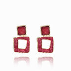 Earrings - Square Iris [col:coral]