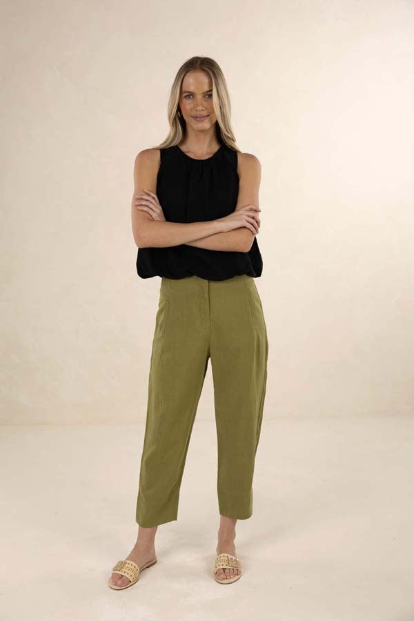 Humidity - Huxe Linen Pant Olive [siz:16]