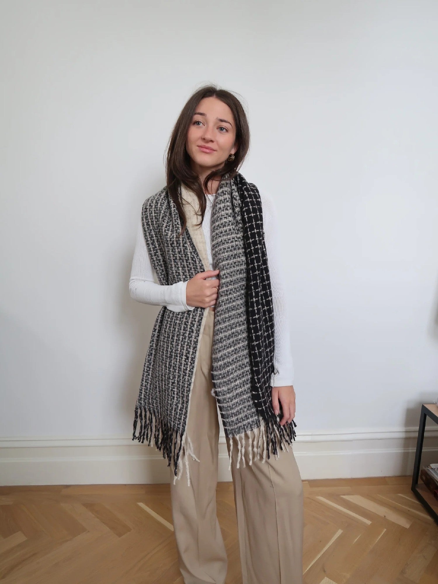 Scarf - Warm Winter Check Black Mix