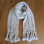Scarf Knitted With Tassels