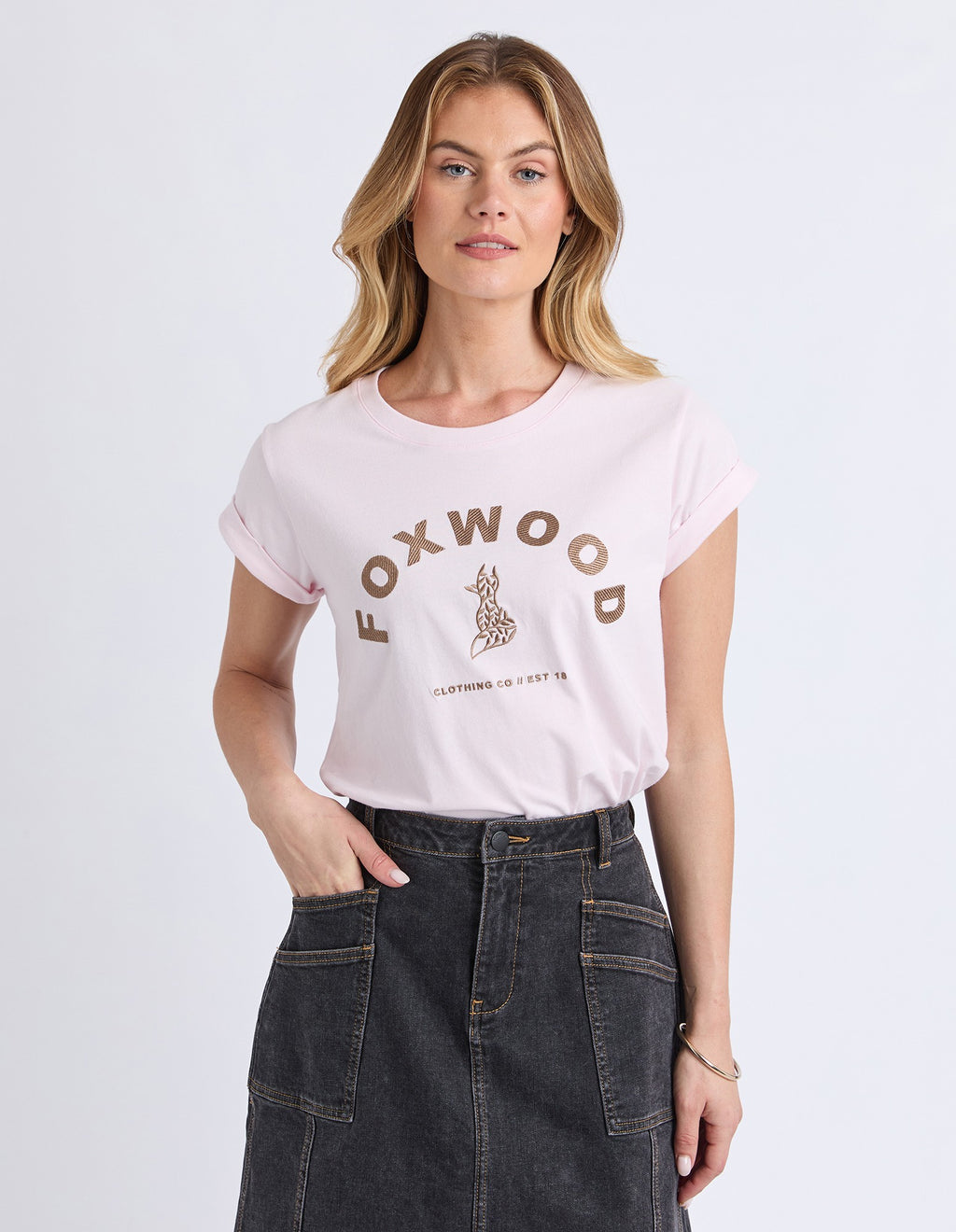 Effortless Contrast Tee Bloom Pink [siz:8]