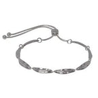 Metal Leaves Slider Bracelet [col:silver]