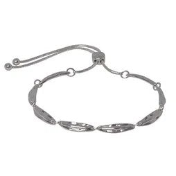 Metal Leaves Slider Bracelet [col:silver]