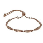 Metal Leaves Slider Bracelet [col:rose Gold]