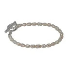 Delicate Fresh Water Pearl Fob Bracelet [col:silver]