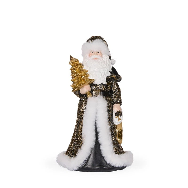 Black And Gold Santa With Fur [siz:23cm]