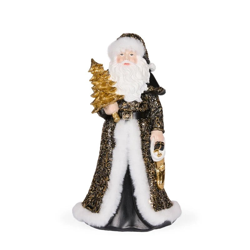 Black And Gold Santa With Fur [siz:32cm]