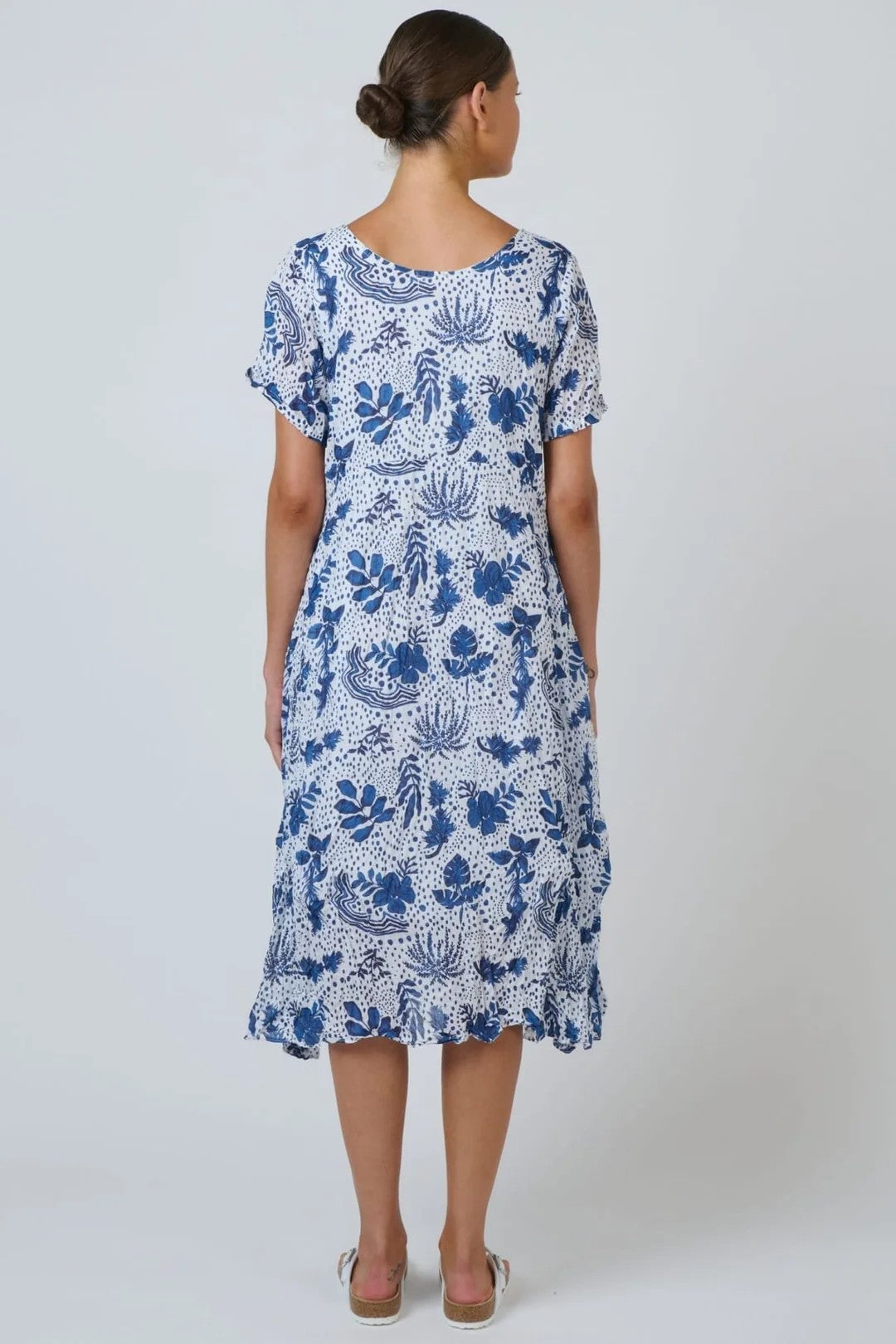 Namastai Gathered Cotton Dress Tropics Typhoon [siz:s/m]