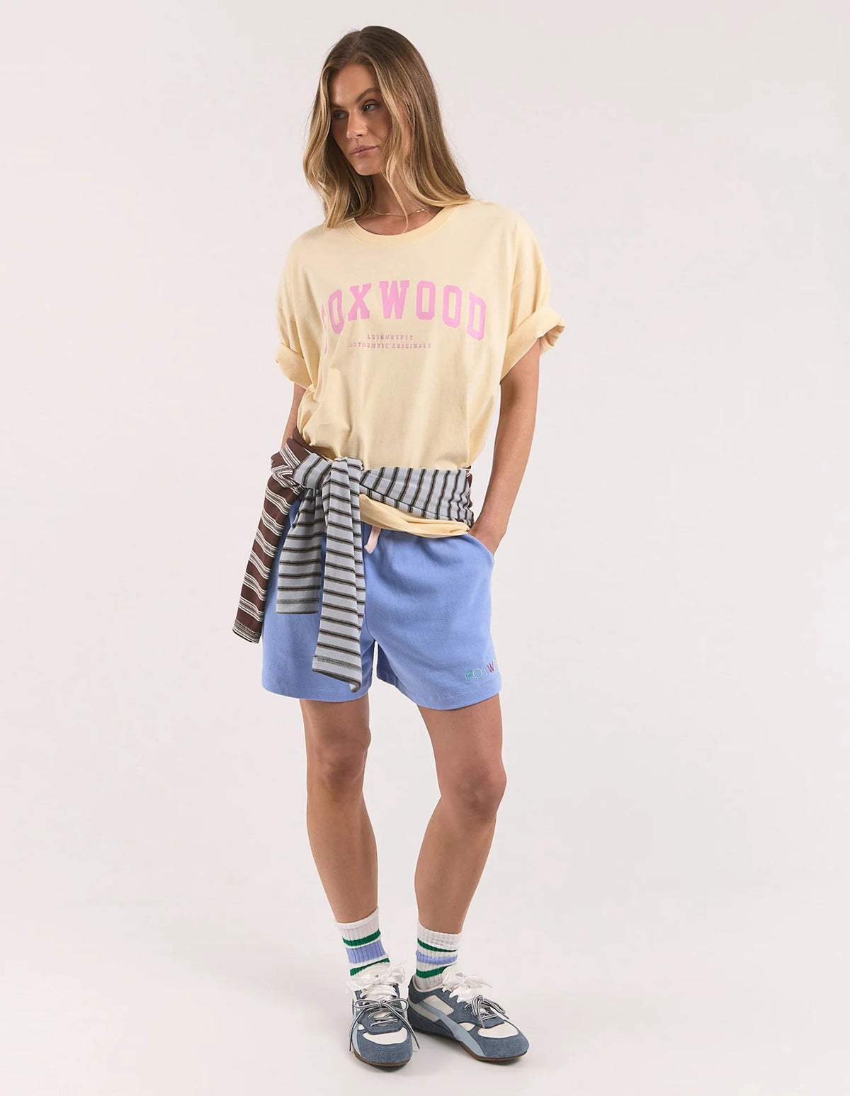 Foxwood Interval Tee Pale Lemon/pink [siz:8]