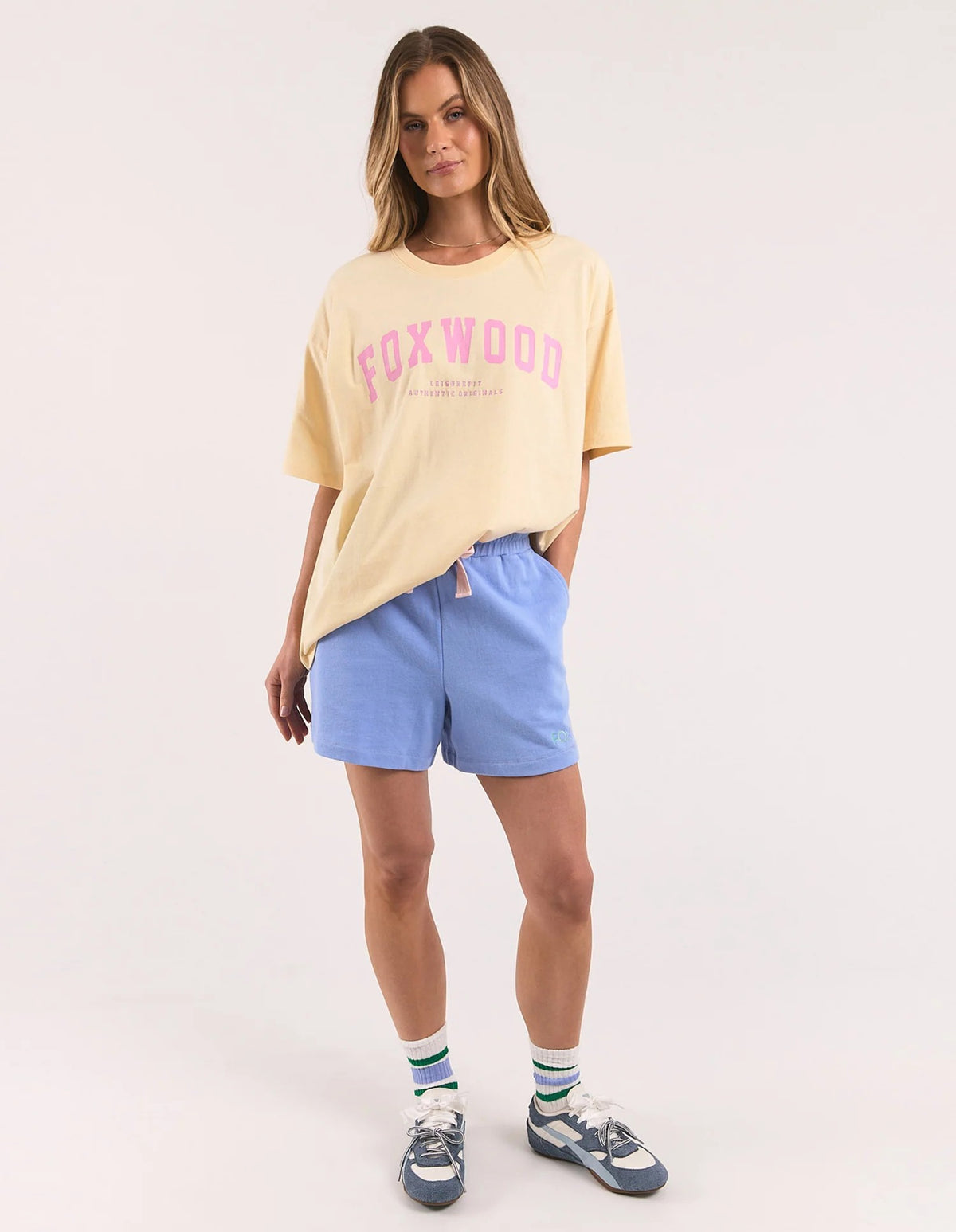 Foxwood Interval Tee Pale Lemon/pink [siz:8]