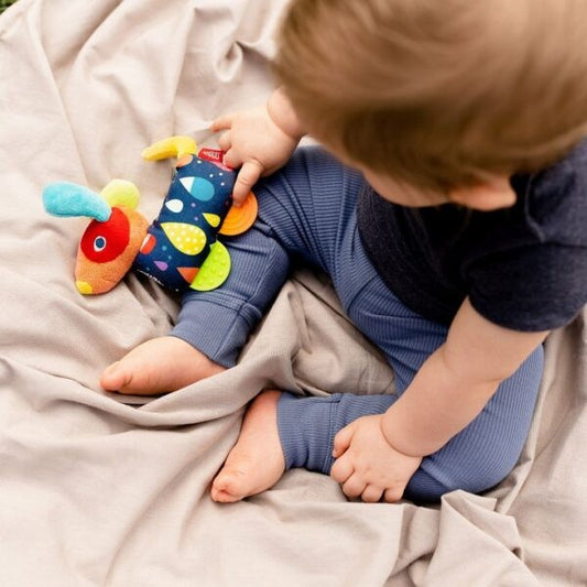 Baby Fehn Grabber Dog With Teether 