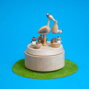 Baby Stork Delivery Musical Box