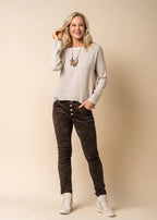 Angerona Linen Blend Top - Latte [siz:sm]