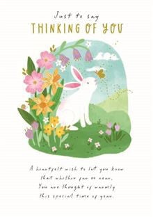 Easter Card - Thinking Of You Bunny & Butterfly