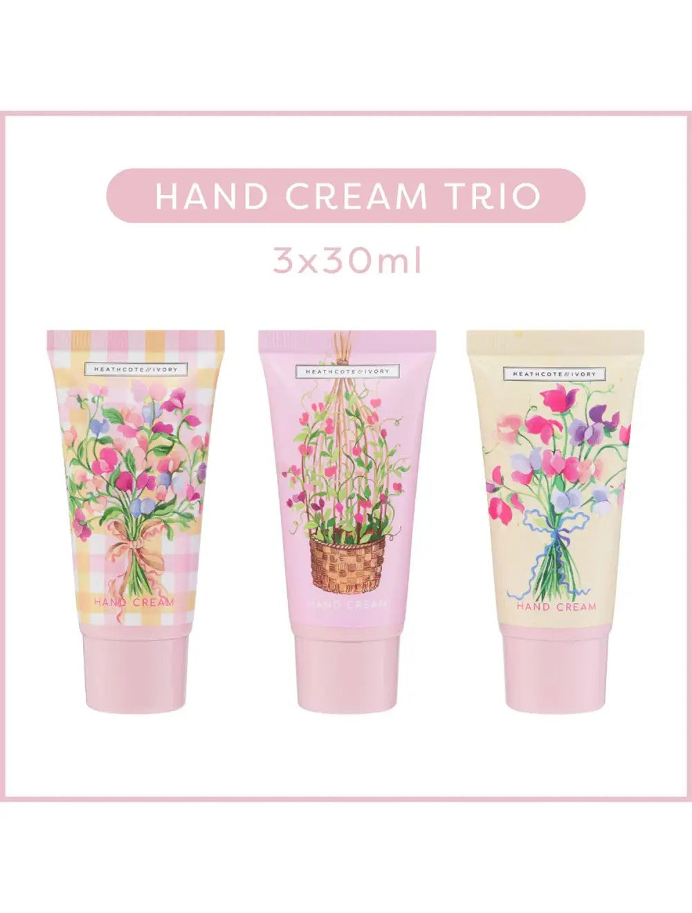 Heathcote & Ivory Sweet Pea Hand Cream Trio