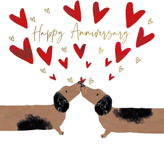 Anniversary Card - Kissing Dogs