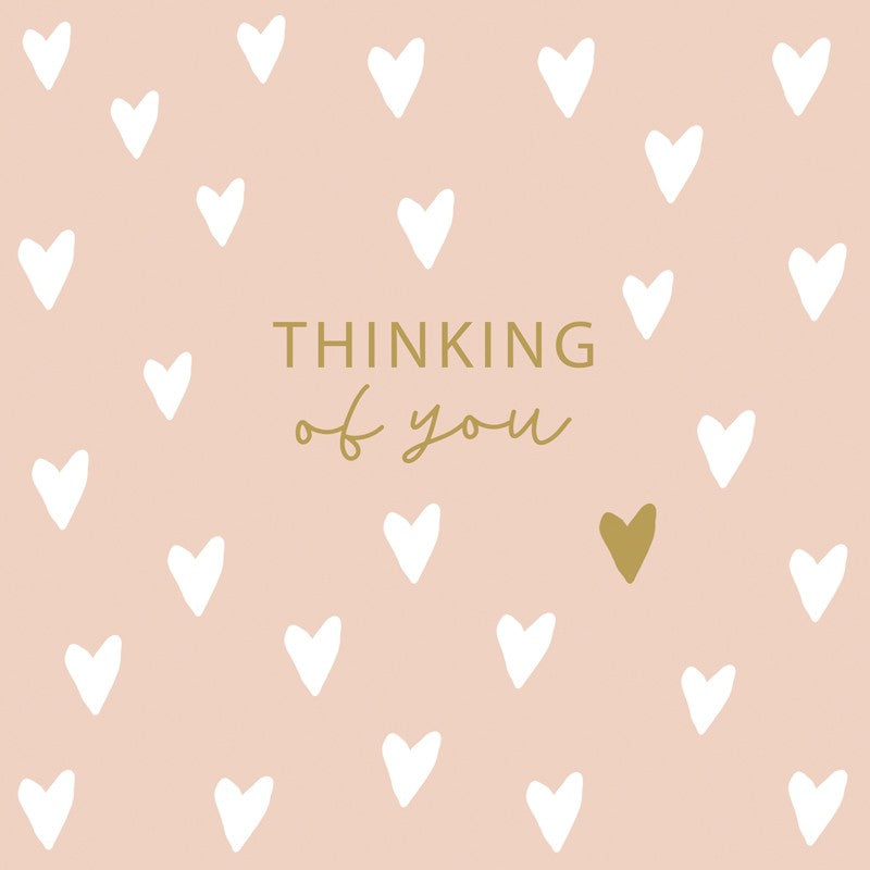 Card - Thinking Of You White & Gold Heart