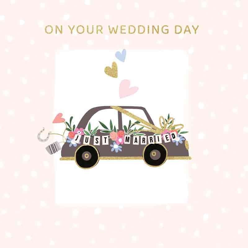Card - On Your Wedding Day Car Dark