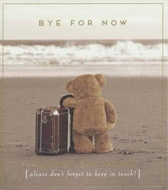 Card- Bye For Now Teddy Bear With Suitcase