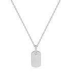 Glam Tag Pendant Necklace-silver