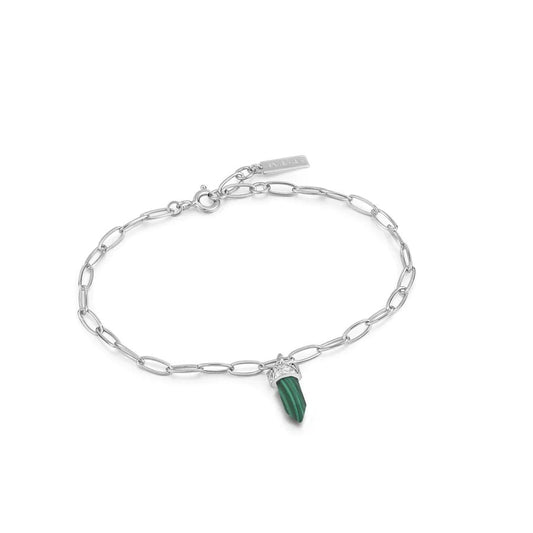Second Nature-malachite Point Pendant Bracelet-silver
