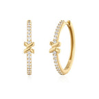 Gold Cross Hoop Earrings 