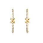 Gold Cross Hoop Earrings 