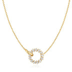 Gold Interlinked Circles Pave Necklace 