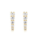 Gold Gradient Pave Huggies Earrings 
