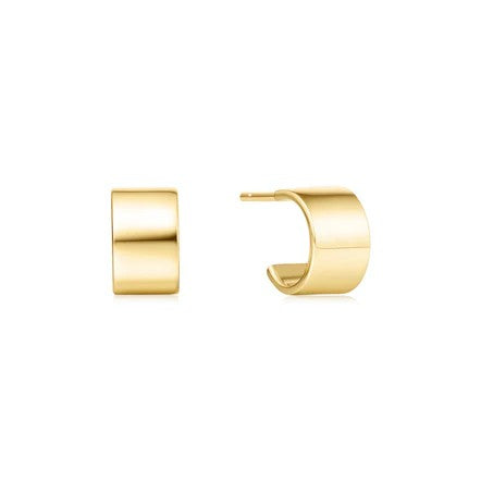 Vogue Maven Gold Flat Huggie Hoop Earrings